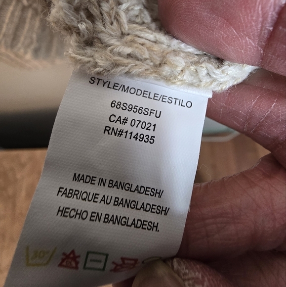 RD Style Womens Open Front Cardigan Delicate Knit Beige Cream Medium New - Picture 8 of 12